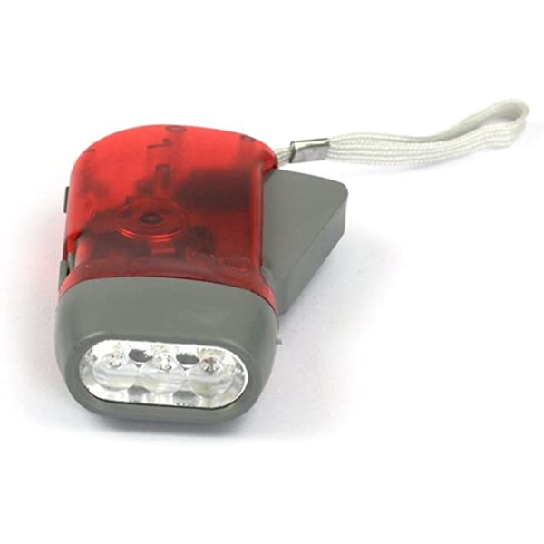 Handvevad 3 LED Dynamo Ficklampa för Resor, Nödläge, Camping