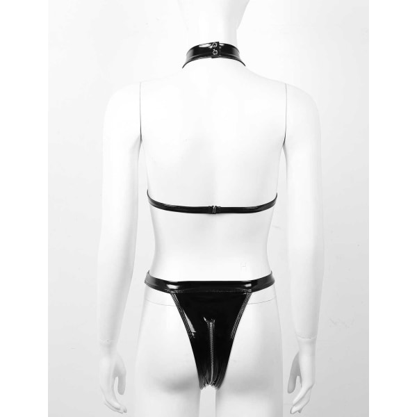Sexet sexet lingeri mesh imiteret læder gennembrudt lynlås one-pi 4b8a |  Fyndiq