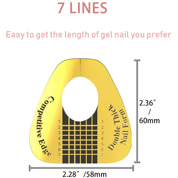 200 st Nail Forms Stickers för Gel Builder, Nagel Extensionsform