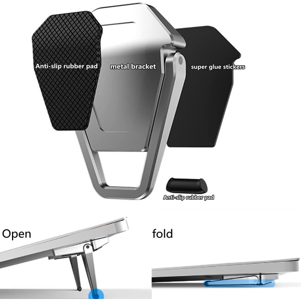 Foldbar metal laptopstand passer til de fleste bærbare computere og tastaturer (to