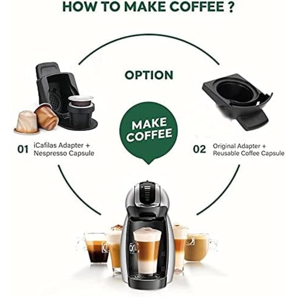 Kompatibel med Dodgers til Nespresso kapsel adapter Gjenbrukbar ka