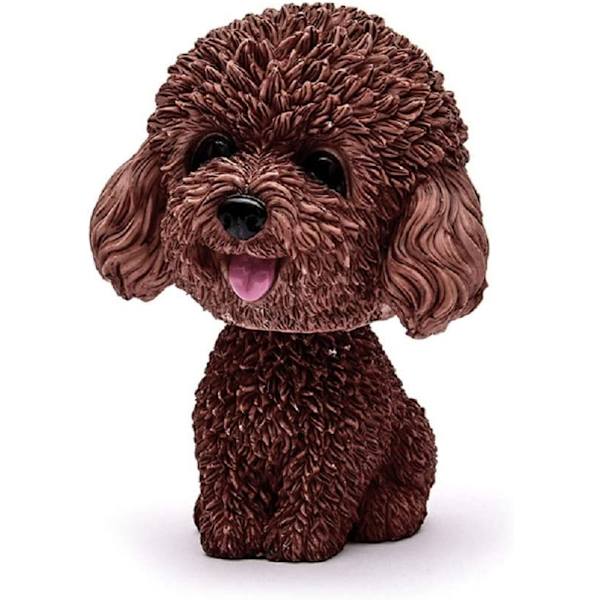(Teddy Brown)Auto Lovable Dog Figurine Bevæger Hovedet Wobble Head Nikkende Legetøj Instrumentbræt Decora