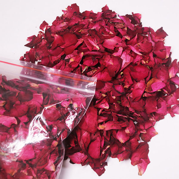 300g naturliga torkade rosenblad Riktiga blommor Torr Röd Rose Peta