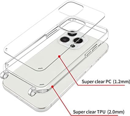 Nupcknn Coque avec Cordon pour iPhone 13 Pro, Transparent Coque