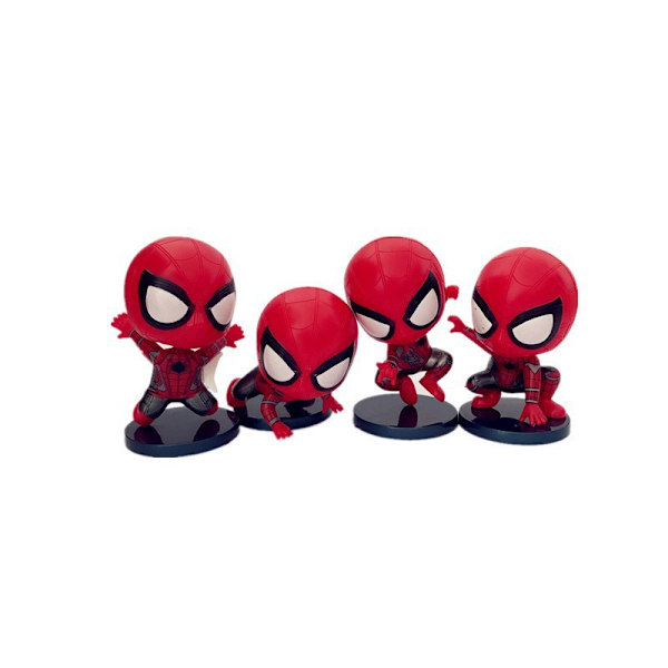 4 stk. Spider-Man bilpynt figurer hånddukker anime