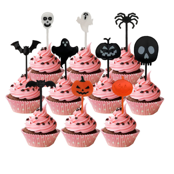 50 stykker Halloween Cupcake Toppers Picks Halloween Cupcake Dekor