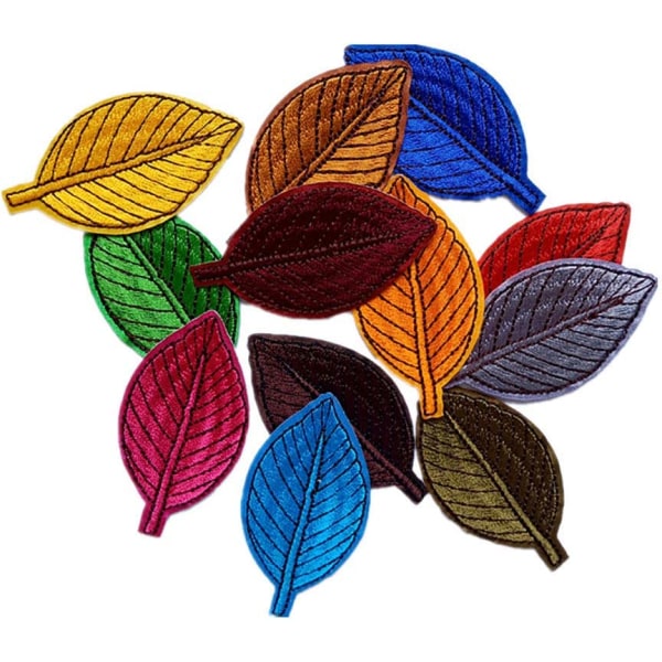 12 st Löv Flerfärgade lappar Blanda slumpmässigt diverse handgjorda