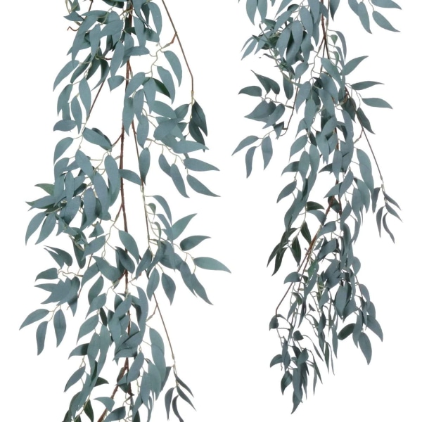 2Pack Artificial Hanging Leaves Vines, 5.7 Ft Fake Willow Leaves