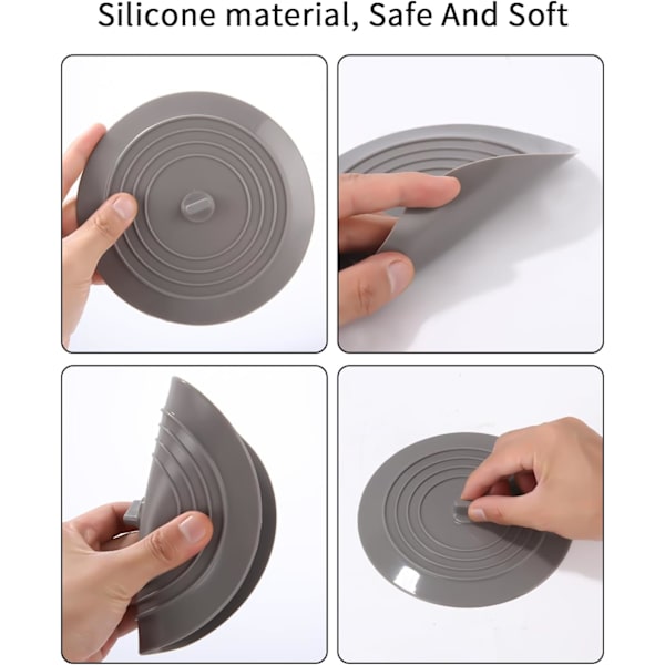 Silikonbadproppar, 15 cm silikagelavloppsstopp, 3 st universalpropp, diskbänkspropp, köksdiskhopropp, för dusch, badkar, handfat, diskho. D