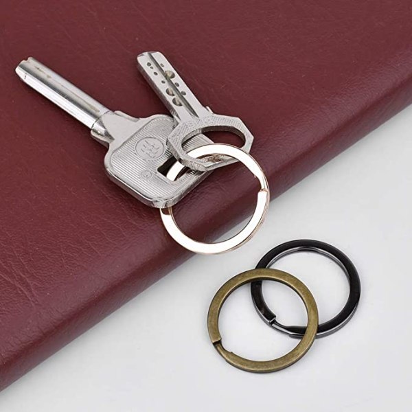 10 stk. 1,6x25mm flade ringe til nøgleringe, runde splitringe