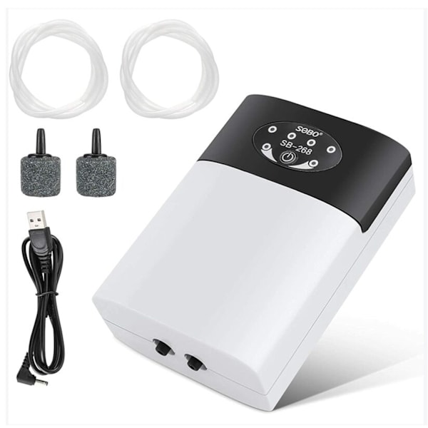 Akvarieluftpump, Bärbar Akvarieluftpump, USB-syrepump,
