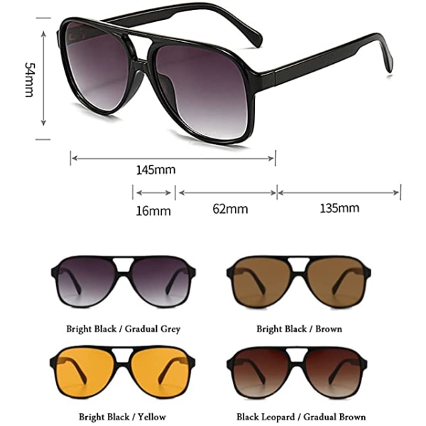 Retro polariserede solbriller til kvinder Mænd Oversize Vintage 70'er Pil