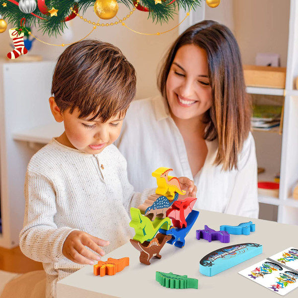 Puinen Dinosaurusten Pinottavat Leikkilelut - Montessori-pelit ja -lahjat