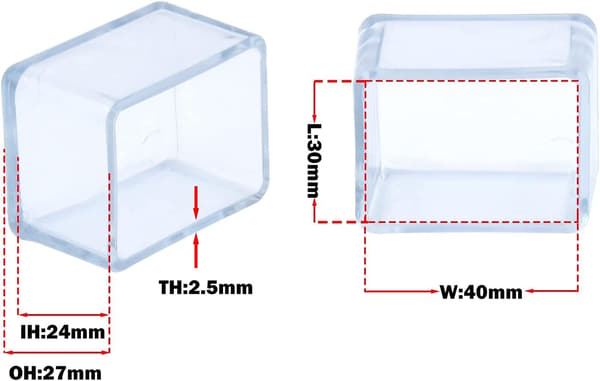12-pack rektangulära stolsbensöverdrag i PVC, anti-scratch möbelben