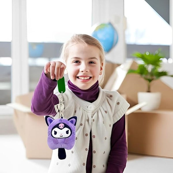 Kuromi nøkkelring - 15 cm, plysj nøkkelring anheng, utstoppet dukke, ryggsekktilbehør, for barn