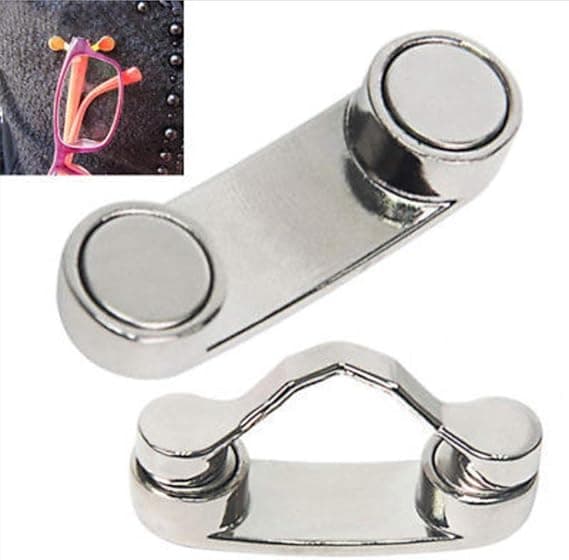 2 st magnetiska glasögonklämmor - rostfritt stål