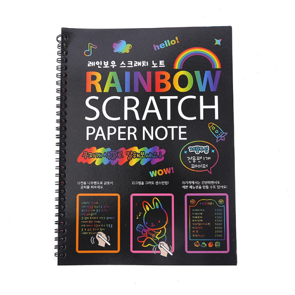10 stk. Store Scratch-bøger Børns DIY Farverige Scratch Pai