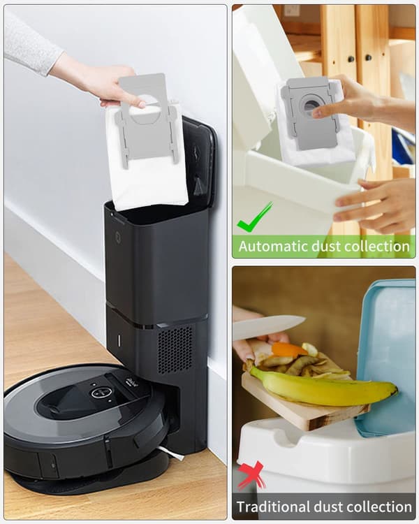 12-pack kompatibla ersättningsdammsugarpåsar för iRobot i7+i3 E5 E6 S9, V