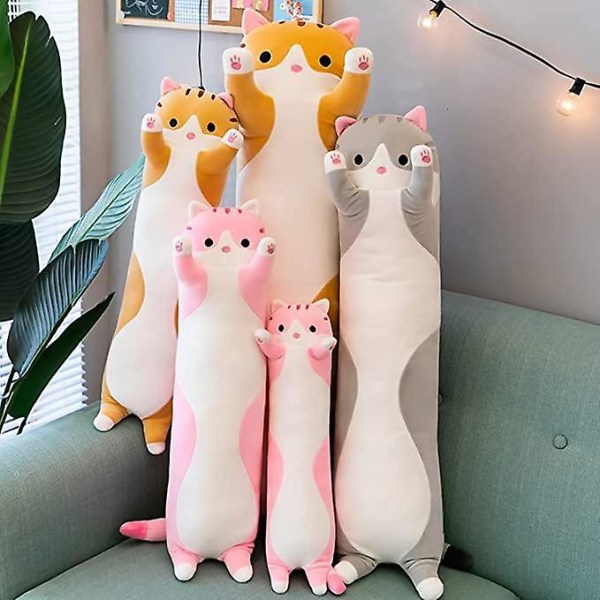 50cm Plysch Kattdocka Söt Cartoon Mjuk Fylld Kattung Kudde Rosa