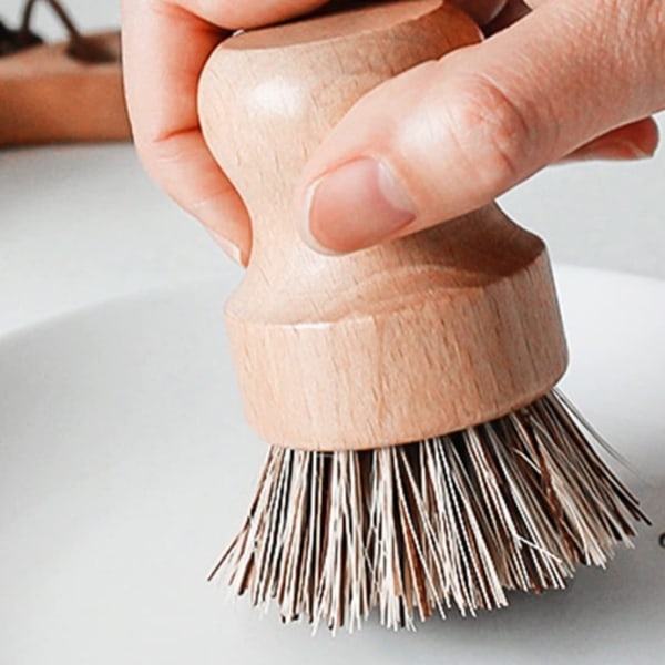 2 Rengøringsbørster Køkkenopvaskebørster Træpottebørster Natur