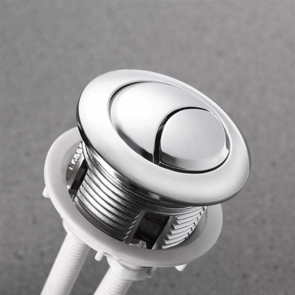 2 stk 38 mm toalett-trykknapper Dual Flush Standard Button Chrome S