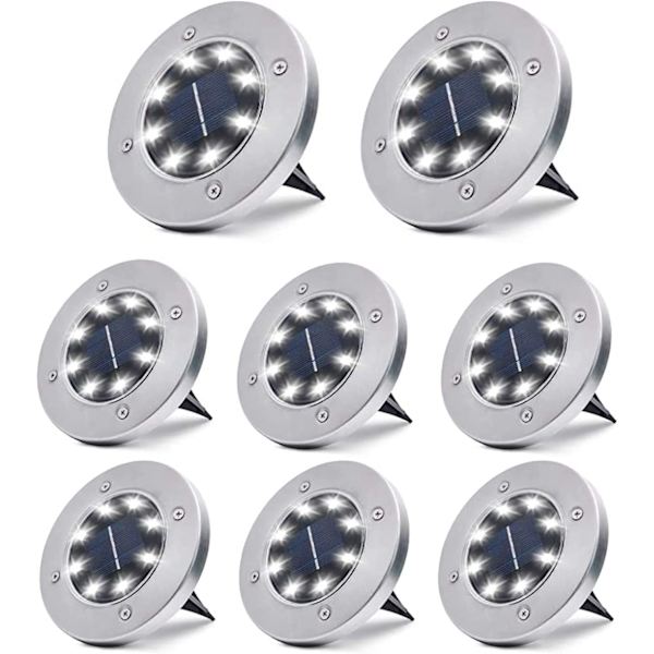Solcellelamper utendørs hage, dekklamper sol - 8 LED, utendørs