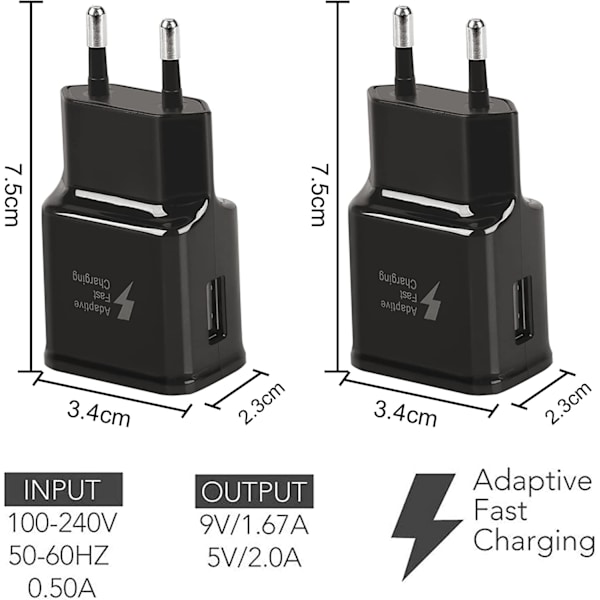 4-pak 5V-2A USB-strømadapter-stikadapter Universal hurtigoplader