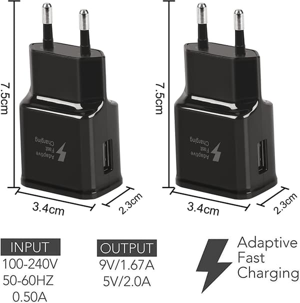 4-pakning 5V-2A USB-strømadapterkontakt Universal hurtiglader
