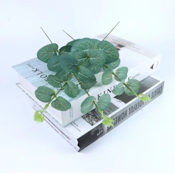 30 stk. imiteret enkelt stykke penge blad eukalyptus