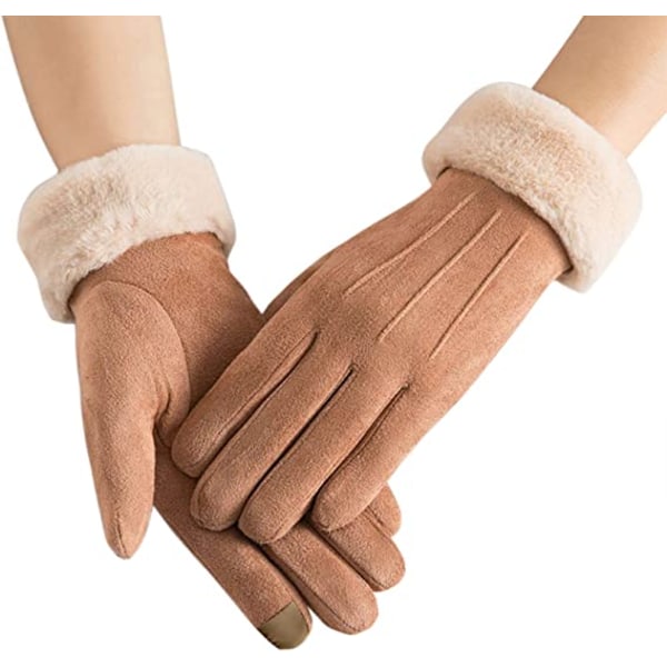 Handskar dam höst och vinter pekskärm plus sammetsvarma su