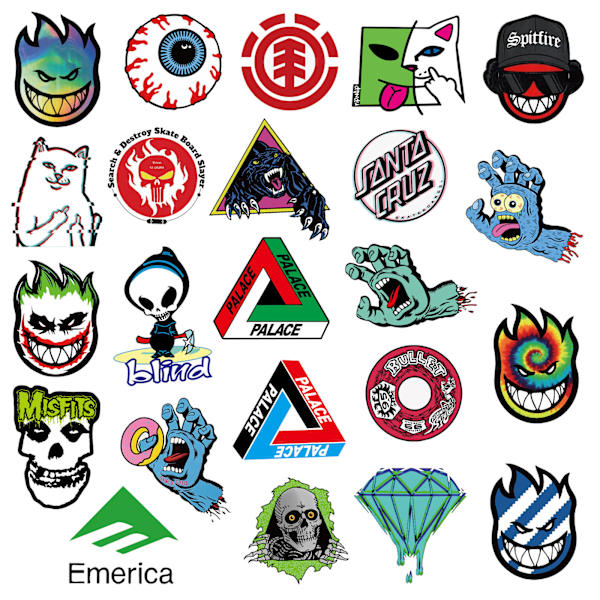 Skateboard-klistermärken Pack Cool Decals 100 st för bärbara datorer tonåringar Sti