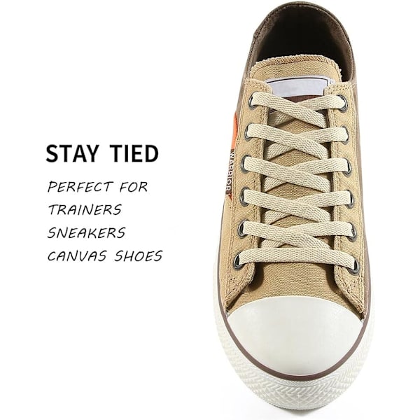 5 par flate skolisser for joggesko (beige), flate skolisser for joggesko - økonomiske, 8 mm brede