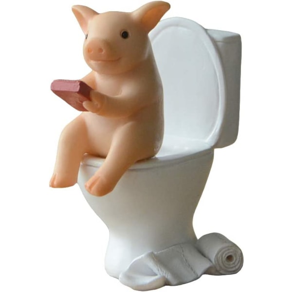 Miniature Fairy Toilet Figur- Toilet Pig Figurine