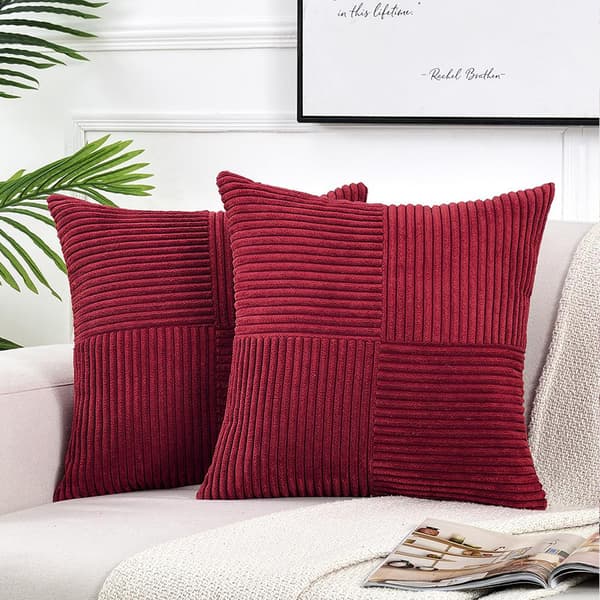2 st Kuddar i manchester vinröd 45*45cm