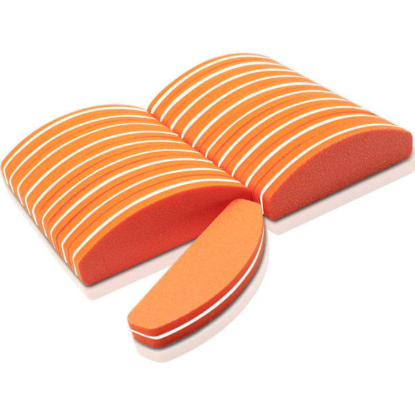 20-pack akrylgel nagelbufferblock, halvmåne nagelfilar och