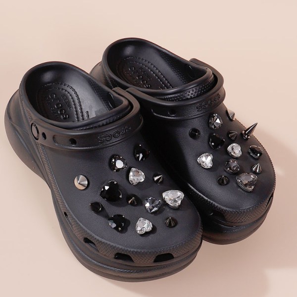 30 st 3D Clog Sandaler Smycken (Rhinestone Love), Skosmycken,