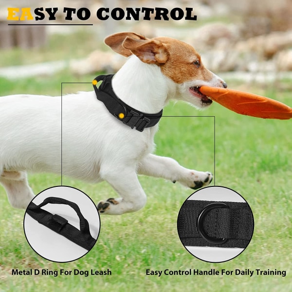 Taktisk hundehalsbånd med kontrolhåndtag og Metal Buckle Dog Co