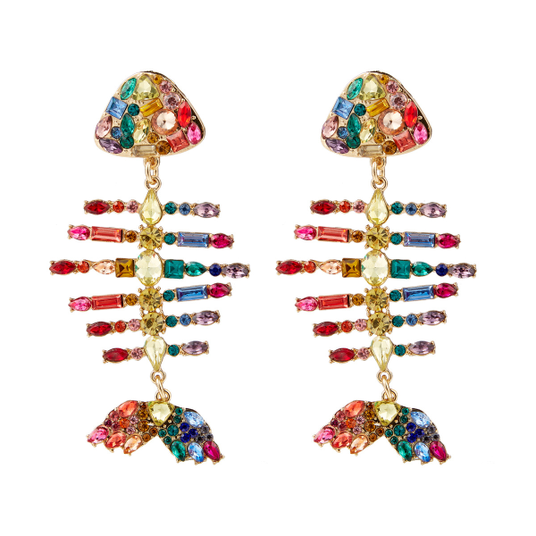Kreativa överdrivna långa färgglada glittrande kristallfiskben