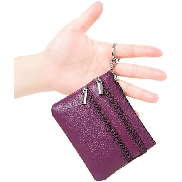 Kvinners ekte skinnmyntpung Mini Pouch Change Wallet med