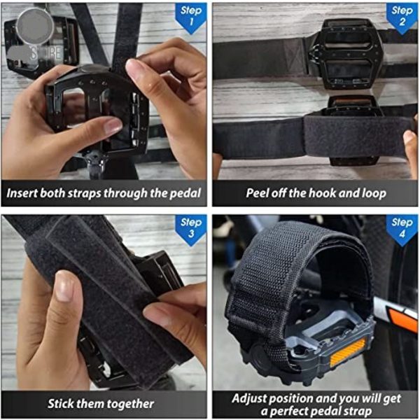1 par cykelpedalstropper Pedal tåclipsstropper Tape til fast G