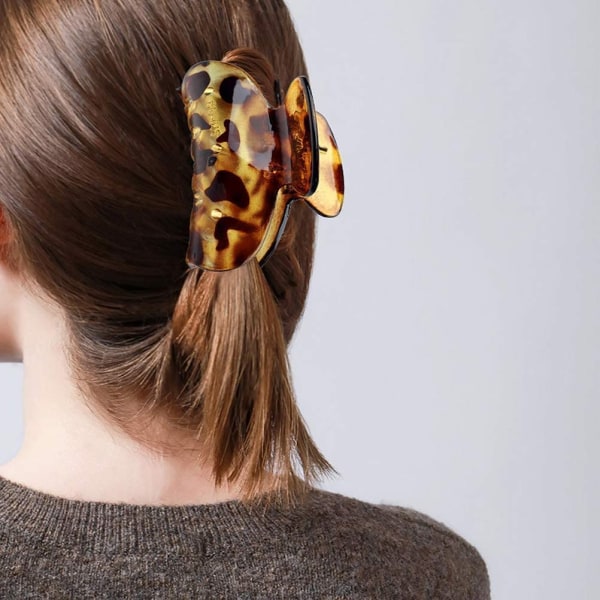 Hair Claw Clip, set med 3 Leopard hårklämma Plastic Hair Clip Con