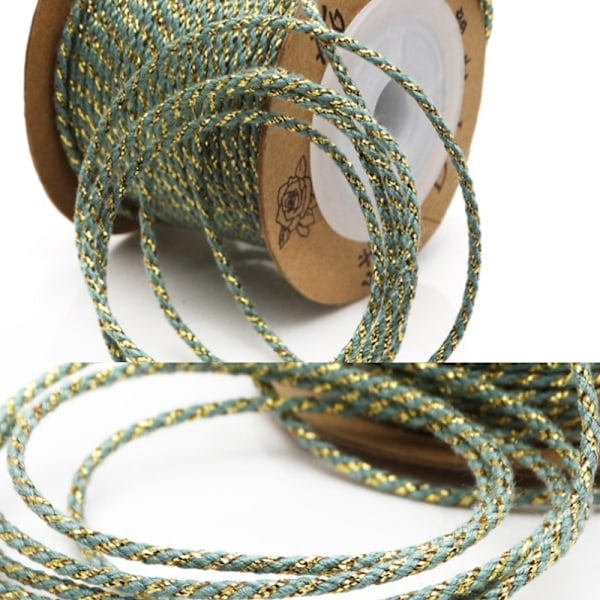 1 rulle 1,8 mm guld handgnuggad bomullstråd icke elastisk n