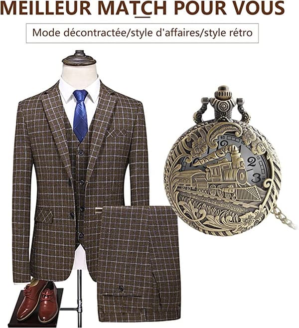 Vintage-taskukello, miesten steampunk-taskukello C:llä
