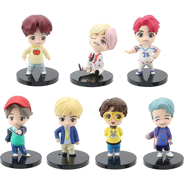 7-osainen BTS Mini Idol Luxury Character Game Set Cake Top BTS Boy