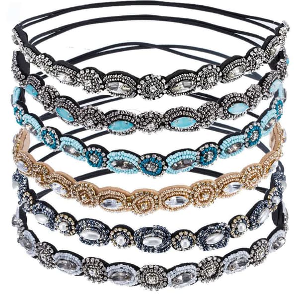 Elastiset hiuspanta, 6 kappaletta Strass-elastisia hiuspantoja Bohemia