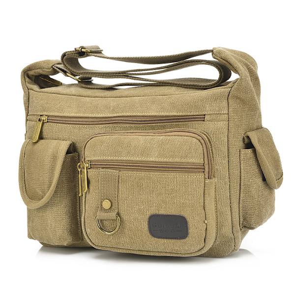 Retro En axel crossbody väska Herrar Crossbody Canvas Väska Tren