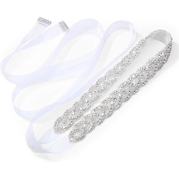 Brudbälten Bröllopsbälte Rhinestone Kristall Brudtärna Klänning Bälte