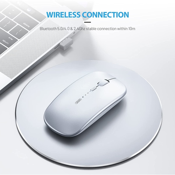 Bluetooth hiiri, kolminkertainen ladattava hiljainen Bluetooth johto