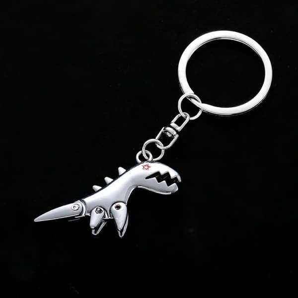 Sølv dinosaur nøglering 4,5 cm nøglering