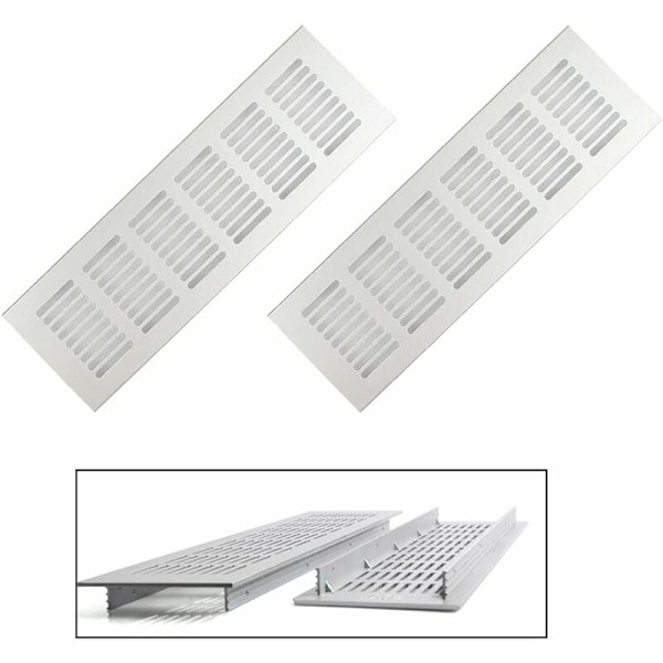 2 stk rektangulær ventilasjonsgitter, aluminium ventilasjon